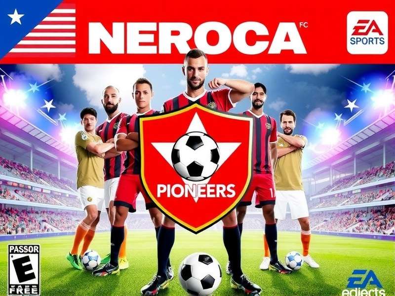 NEROCA FC Pioneers Official Cover Art NEROCA FC Pioneers game cover featuring team players and stadium